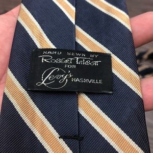 Robert Talbott Accessories - Robert Talbott Blue w/ Gold & White Stripe Tie Robert Talbott Accessories - Robert Talbott Blue w/ Gold & White Stripe Tie